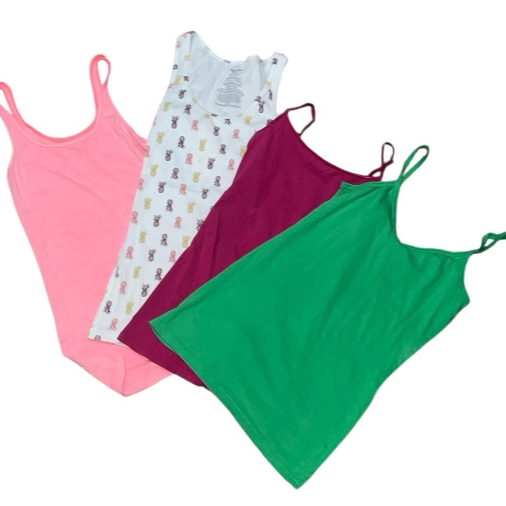 •OLD NAVY & NO BOUNDARIES•BUNDLE SET OF 4 COLORFUL TANK TOPS SIZE SM/MED EUC
